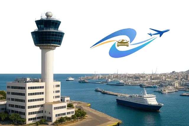 ταξί στο διεθνές αεροδρόμιο της Αθήνας "μίνι βαν" μεταφορά "μίνι λεωφορείο"