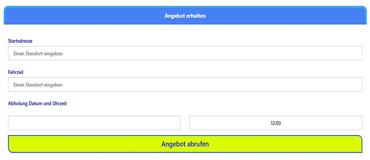 athens airport taxi Kundenreservierungsformular