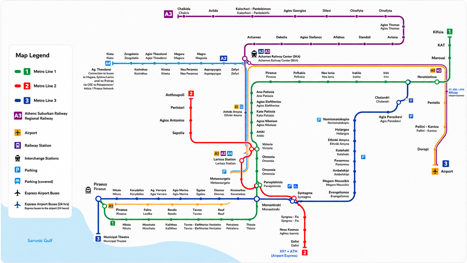 Athens Metro Map